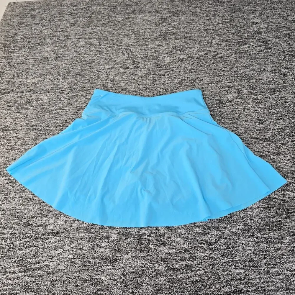 Nike Dry Fit Skort Women's M Blue Swoosh Logo Pull On Tennis Golf Pocket
